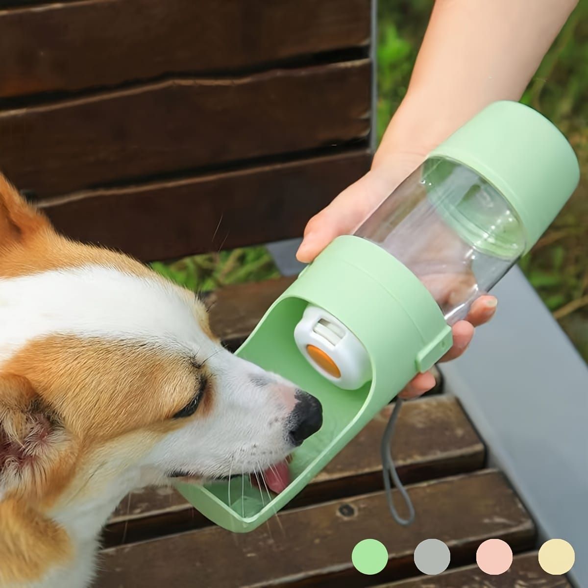Portable Dog Water Bottle – Leak-Proof Pet Water Dispenser with Food Storage, Ideal for Outdoor Walks, Camping, and Travel (Grey) — image 4