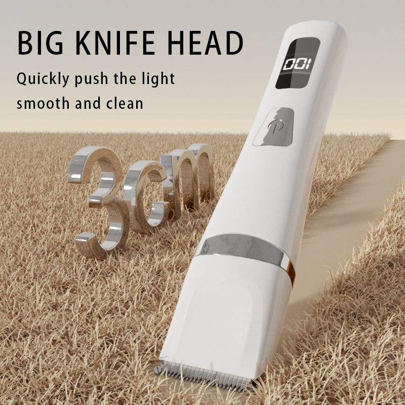 Rechargeable Pet Hair Clipper with LED Display White - 32mm Wide Blade, Type-C Charging, Cordless Dog & Cat Grooming Trimmer for Home Pet Hair Cutting — image 3