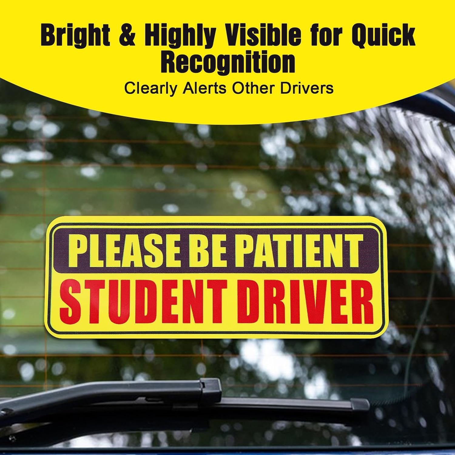 4PCS Student Driver Sticker for Car,Non-Magnetic Student Driver Bumper Sticker - Waterproof & Long Lasting Window Cling for Car Bumper Window — image 6