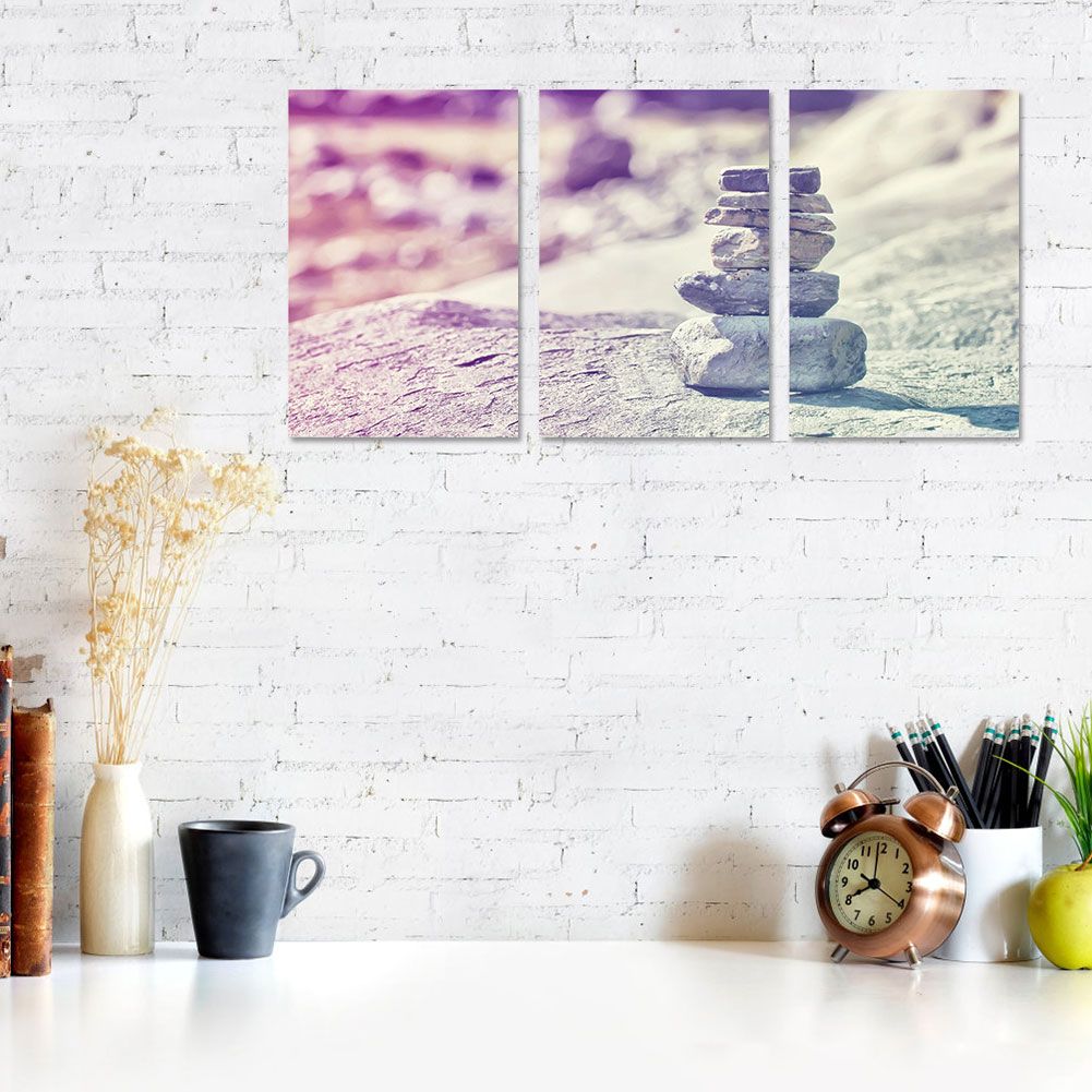 3Pcs Stone Pattern Canvas Wall Art Painting Printed Picture for Home Office Decor — image 4