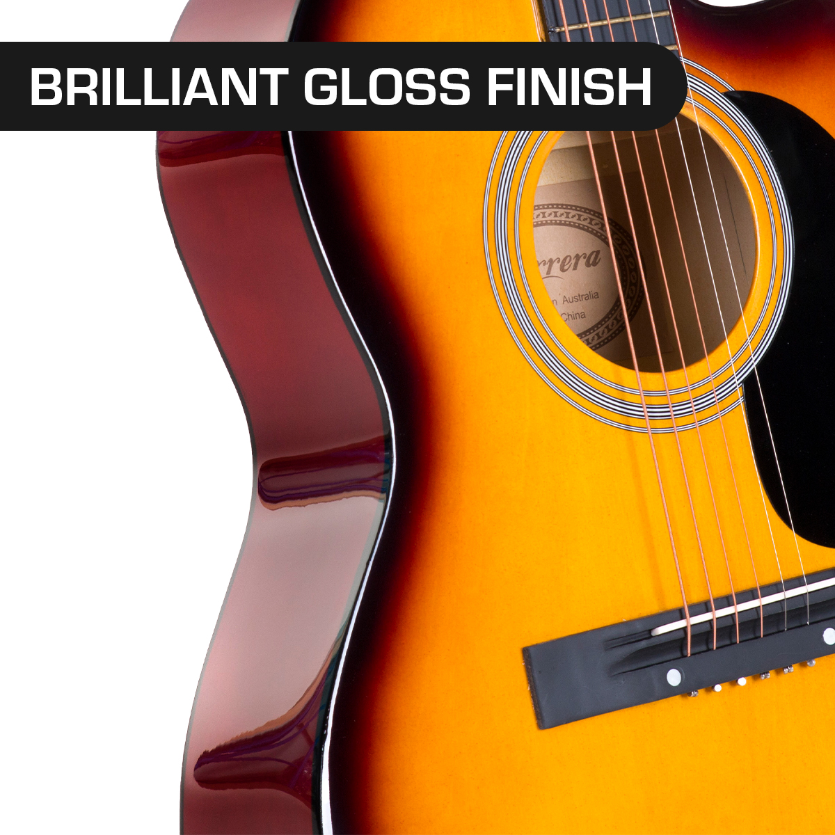 Karrera Acoustic Cutaway 40in Guitar - Sunburst โ image 4