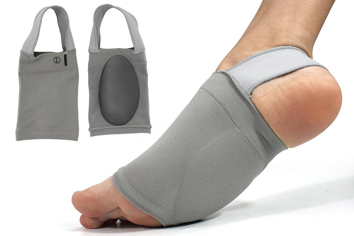 Arch Support Soft Pad Brace Sleeve Ankle Foot Wrap For Feet Flat - Khaki — image 6