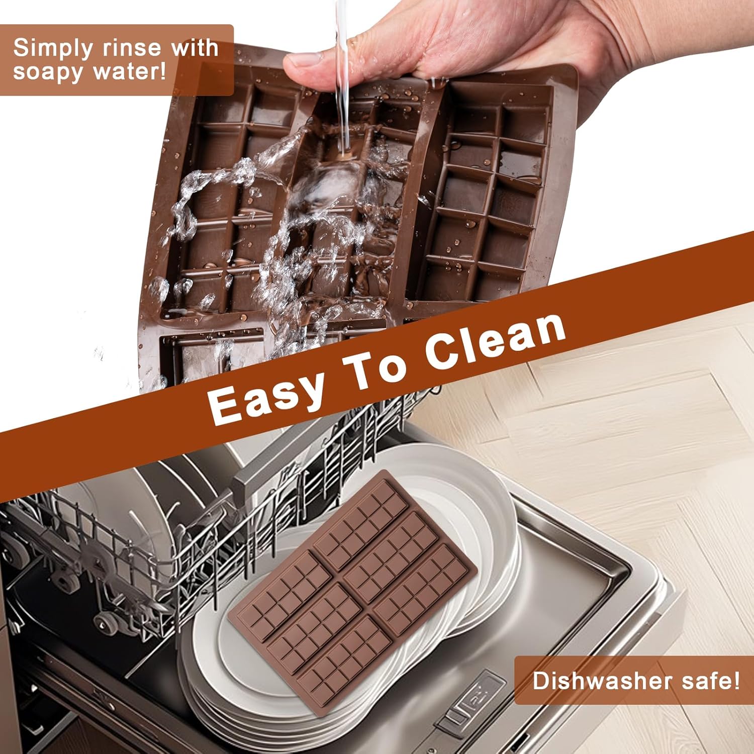 Chocolate Bar Mold,Non-Stick Chocolate Molds, 100% Food Grade Silicone Deep Mold for Dubai Pistachio Rod, Candy, Snacks, Knafeh Pistachio Rod and More(10 Snap) — image 5