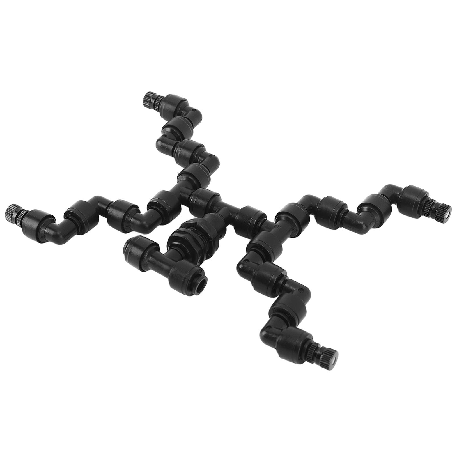 Adjustable Mist Cooling System Nozzle 360 Degree Pets Reptiles Greenhouse Rainforest Mist Maker Fogger 4 Heads Black — image 3