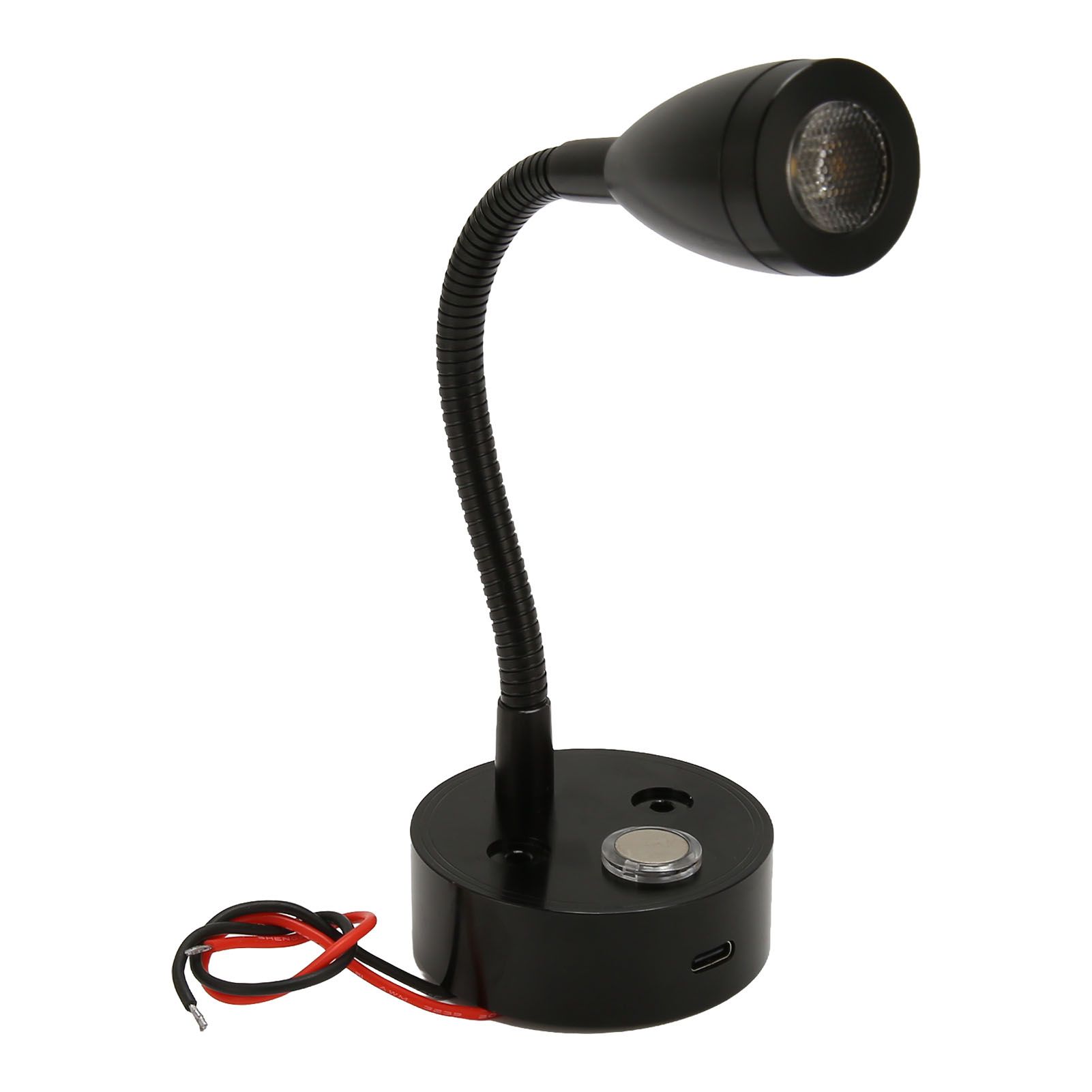 RV LED Bedside Light USB Type C 3 Color Temperature Dimmable Touch Switch Good Heat Dissipation Rust Proof RV Reading Lamp for Boat Truck Cars DC12โ24V Black โ image 3