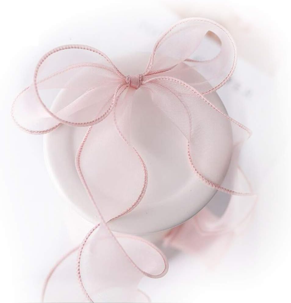 1 Roll Pink Organza Gift Wrapping Ribbon, 40 m Long and 4 cm Wide for Bows, Bouquet Decor, Wedding Crafts and Present Packaging — image 2