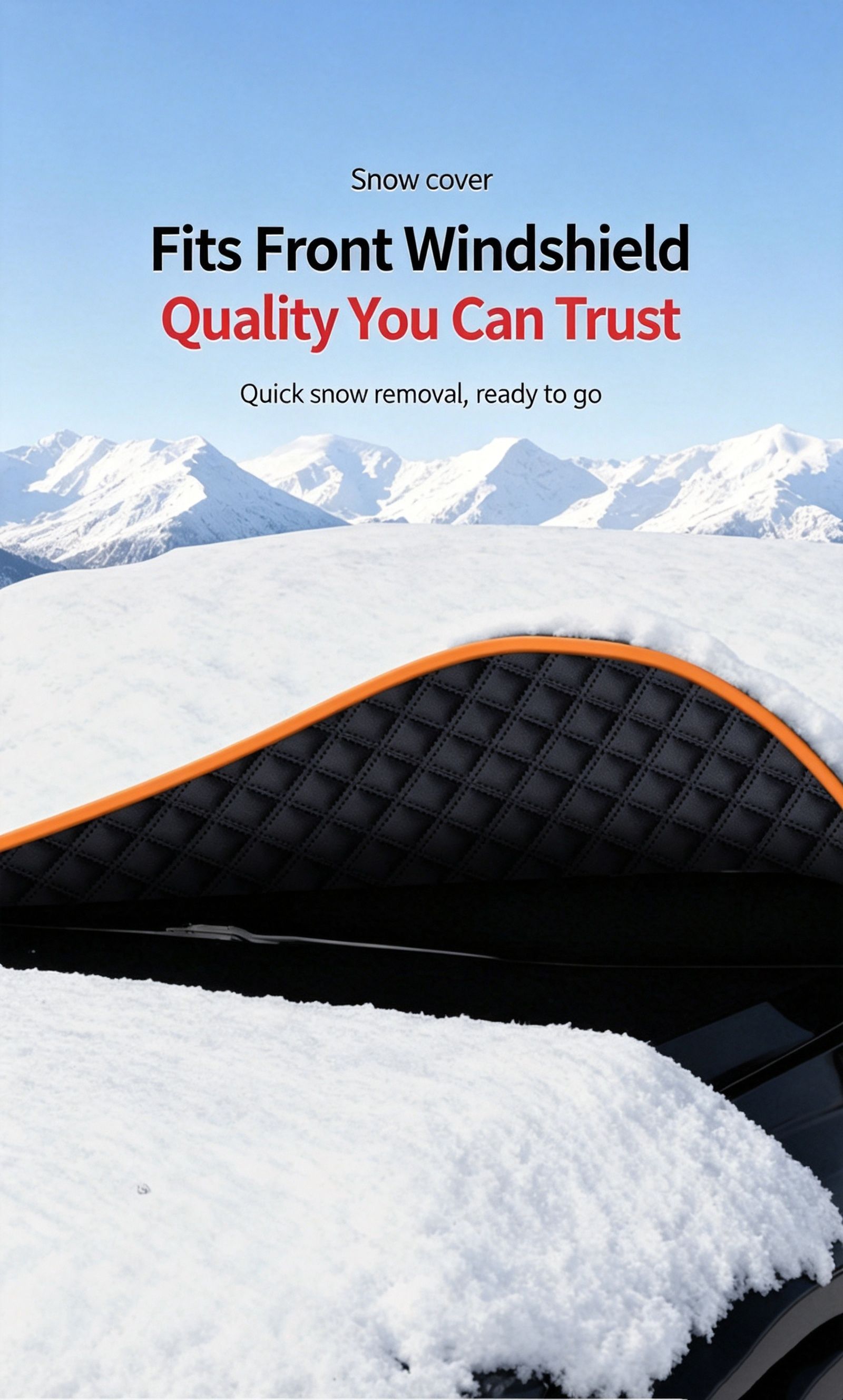 Winter car anti freezing and snow blocking front windshield snow cover — image 4