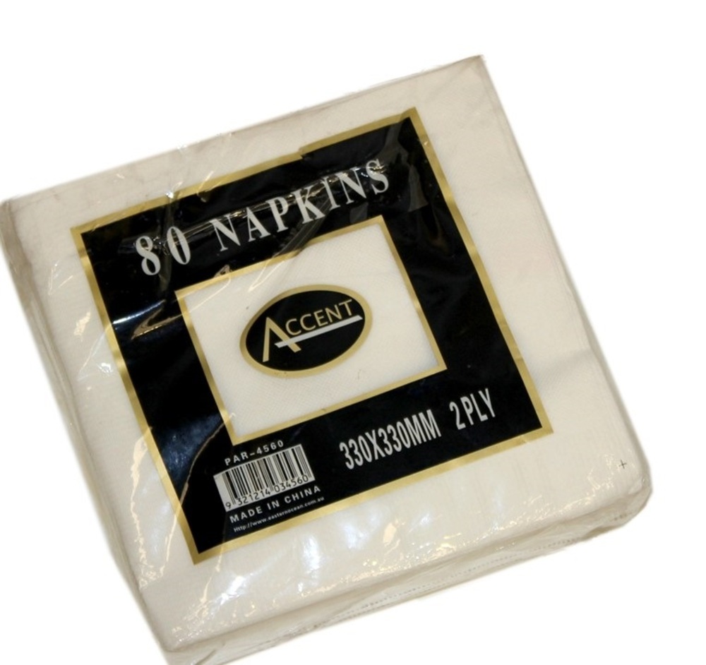 bulk 3840 White Napkin Lunch 2ply 33cm