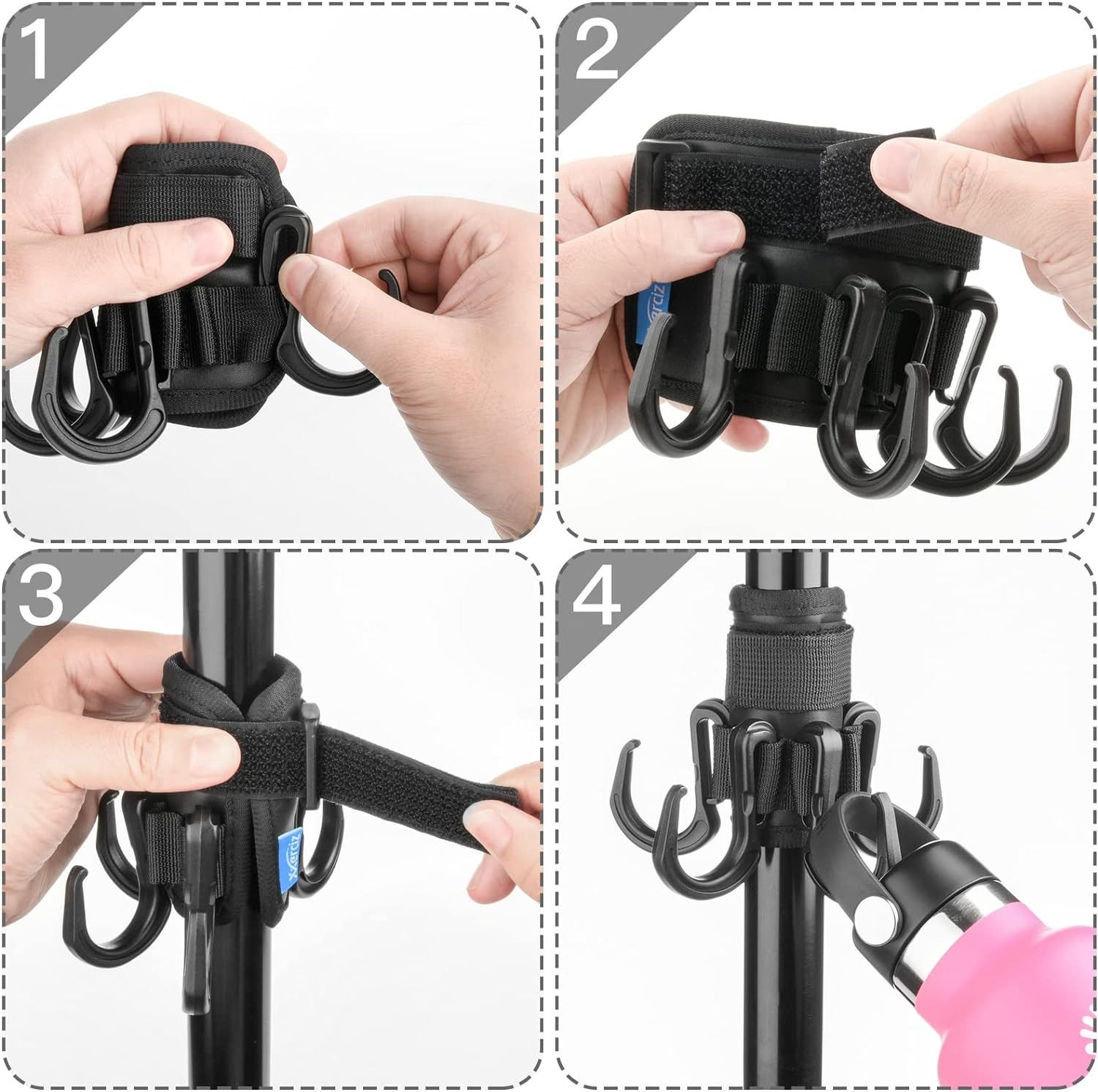 Beach Umbrella Hanging Hook, Anti Slip Backyard Umbrella Hanging Hook with 4 Hooks for Towels, Camera, Sunglasses, Hats — image 2