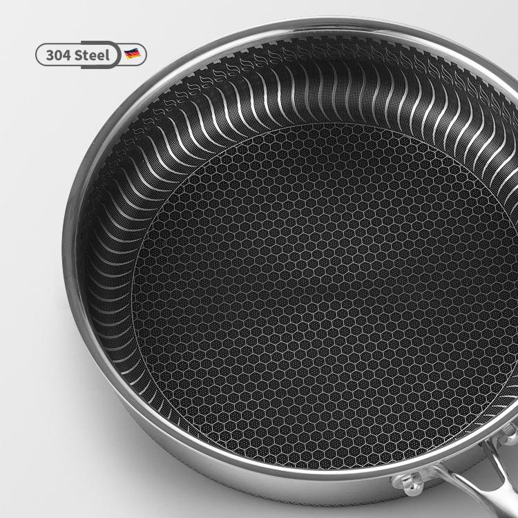 Stainless Steel Frying Pan Non-Stick Cooking Frypan Cookware 32cm Honeycomb Double Sided โ image 6