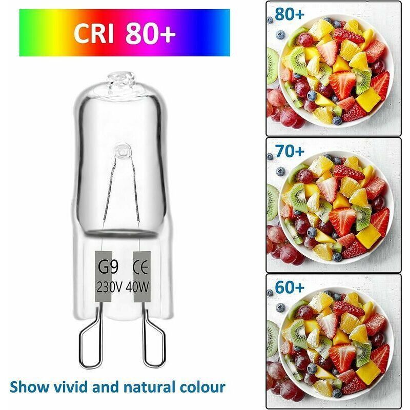 10 Pcs Bulb Halogen G9 40W 230V, 480LM 2900K Warm Dimmable White, Wall Lights Landscape Lamps, G9 Capsule Bulbs Cabinet Lighting for Chandeliers — image 4