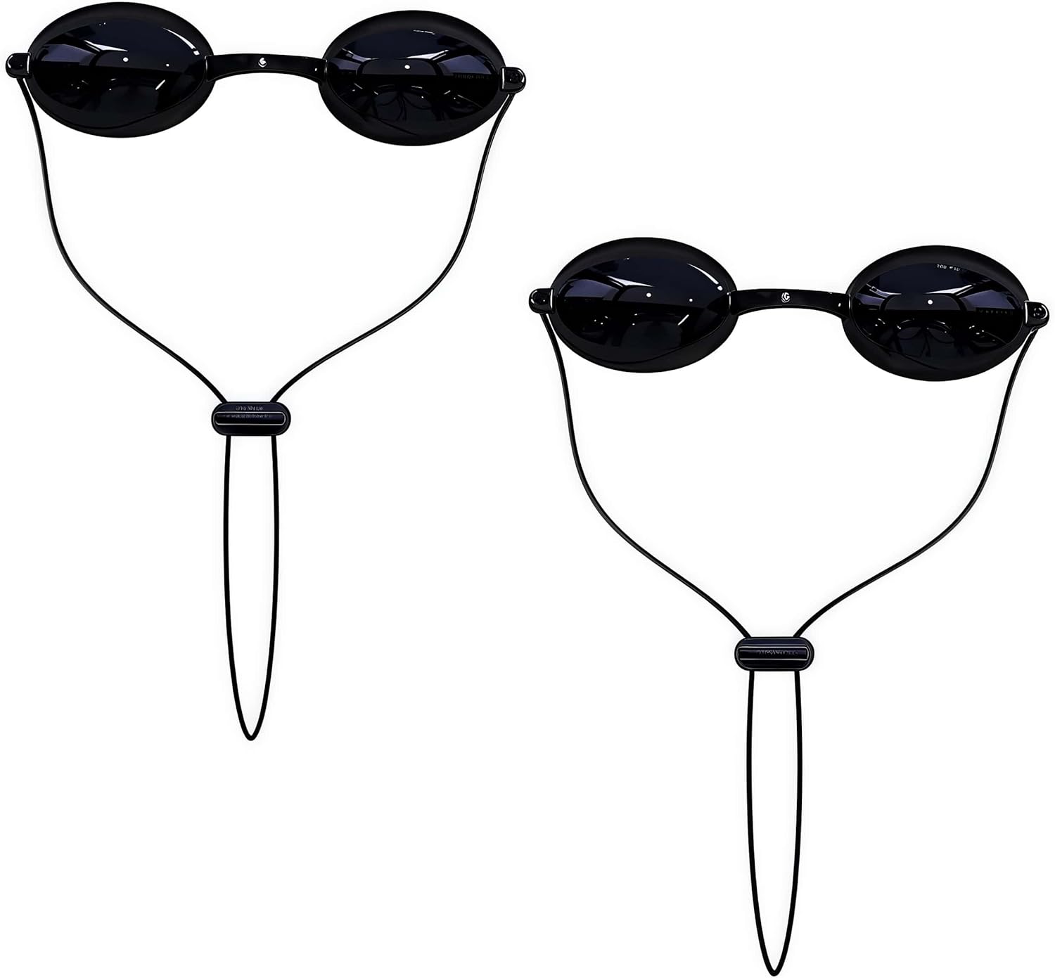 See-Through Safety Goggles Pack of 2, Transparent Safety Glasses for Tanning Use, and Half-clear Eye Protection, 2 Separate Storage Cases Included