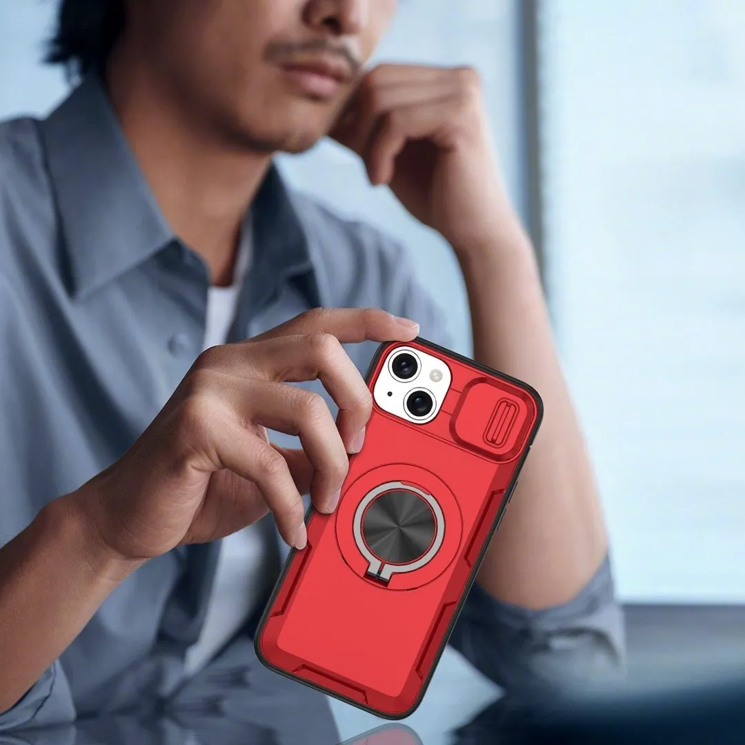 2-in-1 Magnetic Sliding Lens Case, Red for iPhone 14 โ image 5