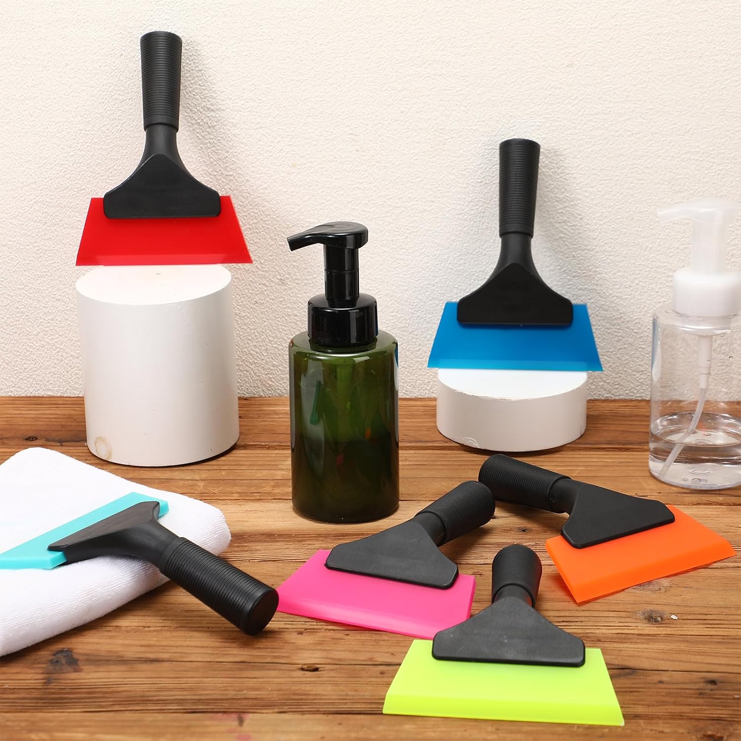 3 Pcs Small Squeegee 5 Inch Window Tint Silicone Squeegee Cleaning with Non Slip Handle Wiper Window Tinting Tools for Car Glass Mirror Shower Bathroom Auto — image 5