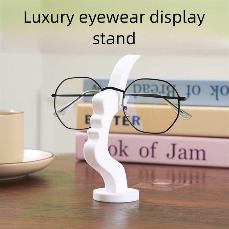 2-Pack White Desktop Eyeglass Holder – Minimalist Design for Home or Office, Stable Display Stand with Rounded Base — image 4