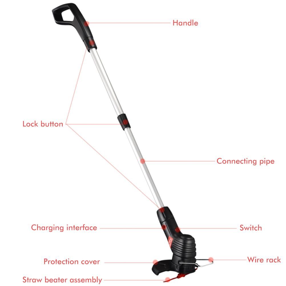 Garden Tool Cordless Lawn Trimmer Cordless Rechargeable Grass Trimmer String Grass Trimmer for Garden Lawn Weeding — image 3