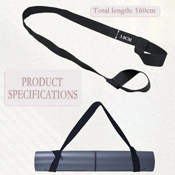 Yoga Mat Strap for Carrying - Cotton Yoga Mat Carry Strap Sling- Adjustable Loops for all Mat Sizes(Yoga Mat not included) — image 4