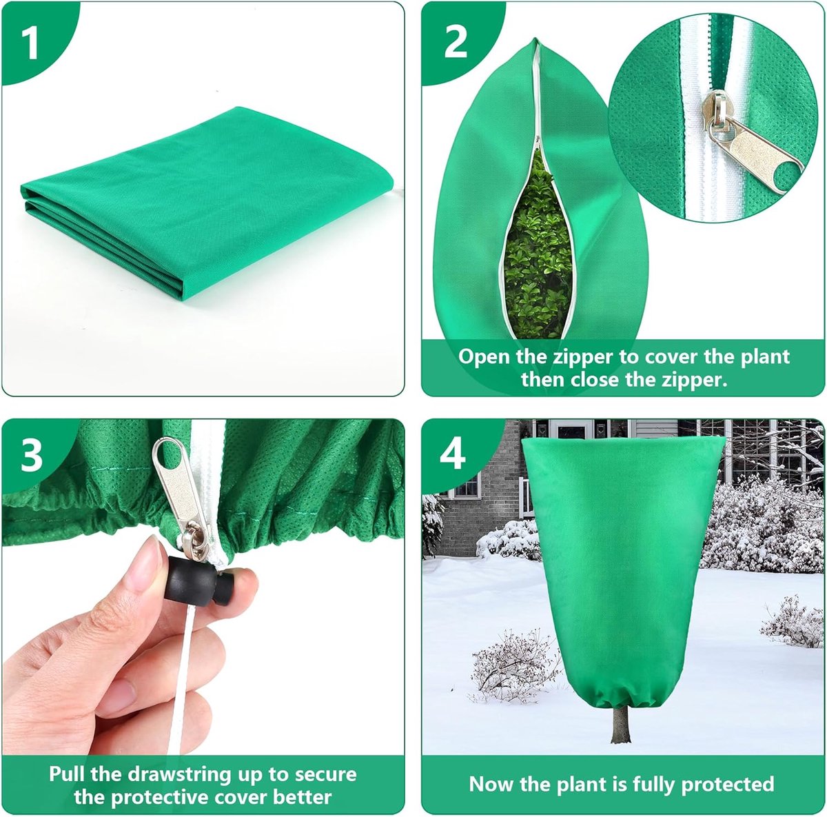 Plant cover - 1 piece - 140*200cm - Frost-resistant plant cover - Winter cover - Potted plant bag - Frost cloth - Plant frost cover - Winter protection bag for โ image 4