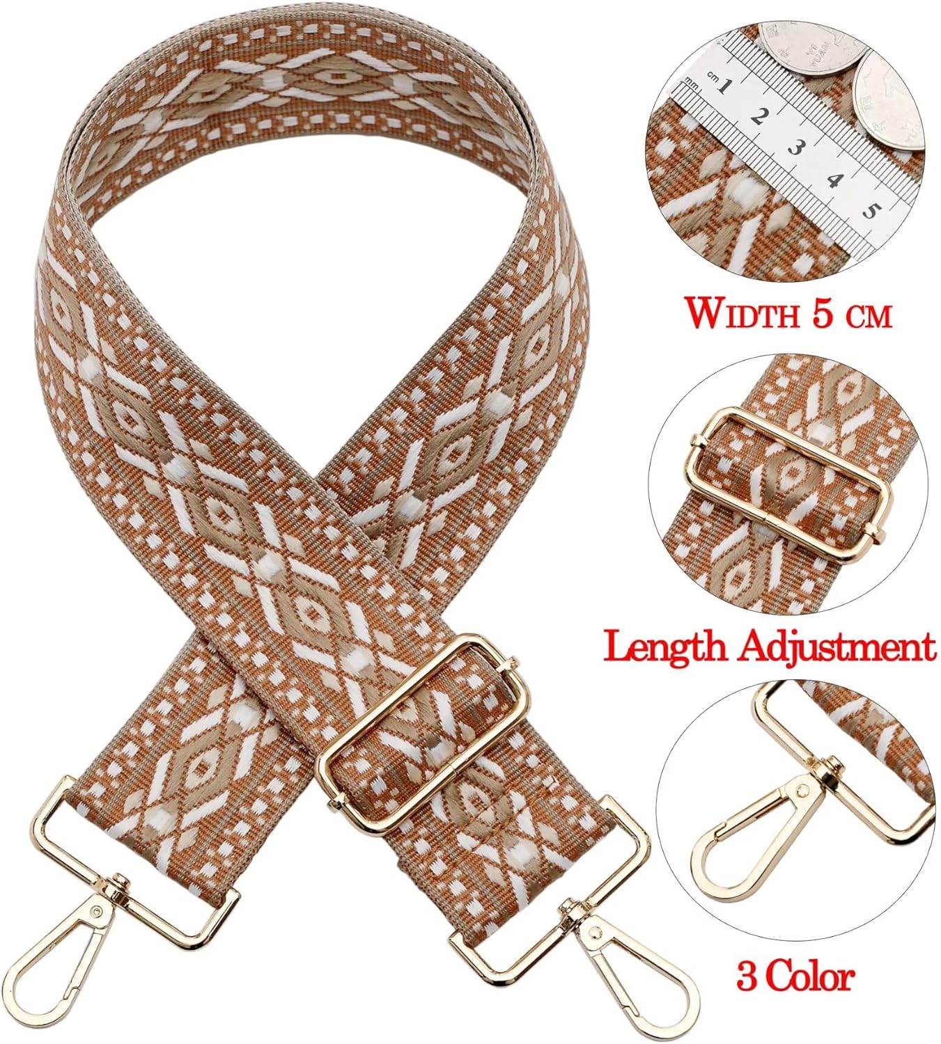 Replacement Purse Strap Shoulder Strap Adjustable Crossbody Wide Strap for Women Crossbody Shoulder Bag — image 5