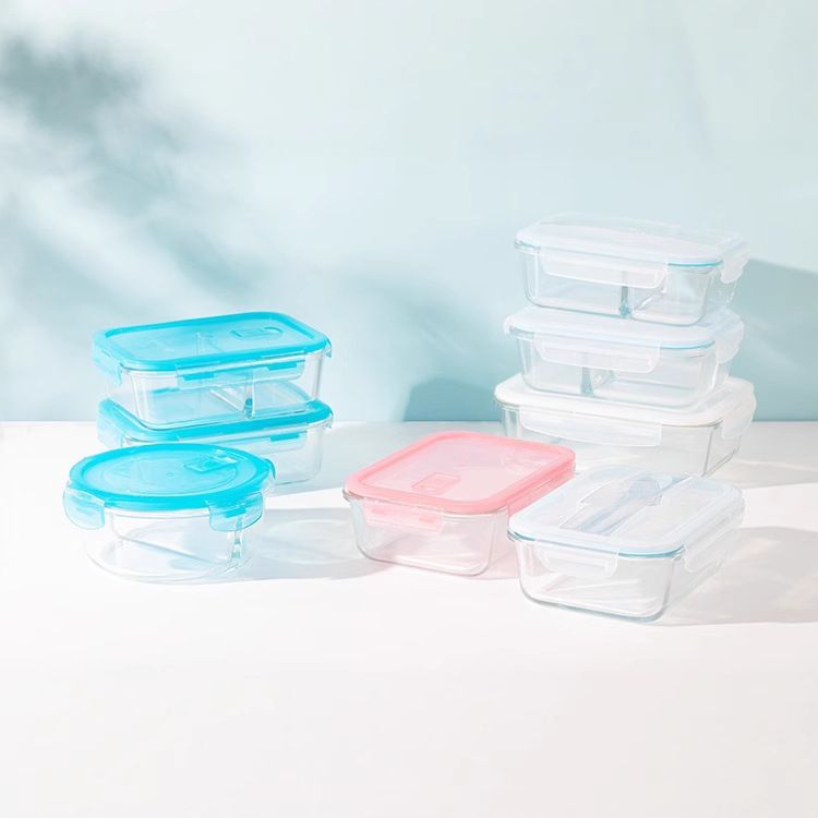 Scybe Heat Resistant Glass Lunch Box Microwave Safe 500ml Molang Square Pink โ image 2