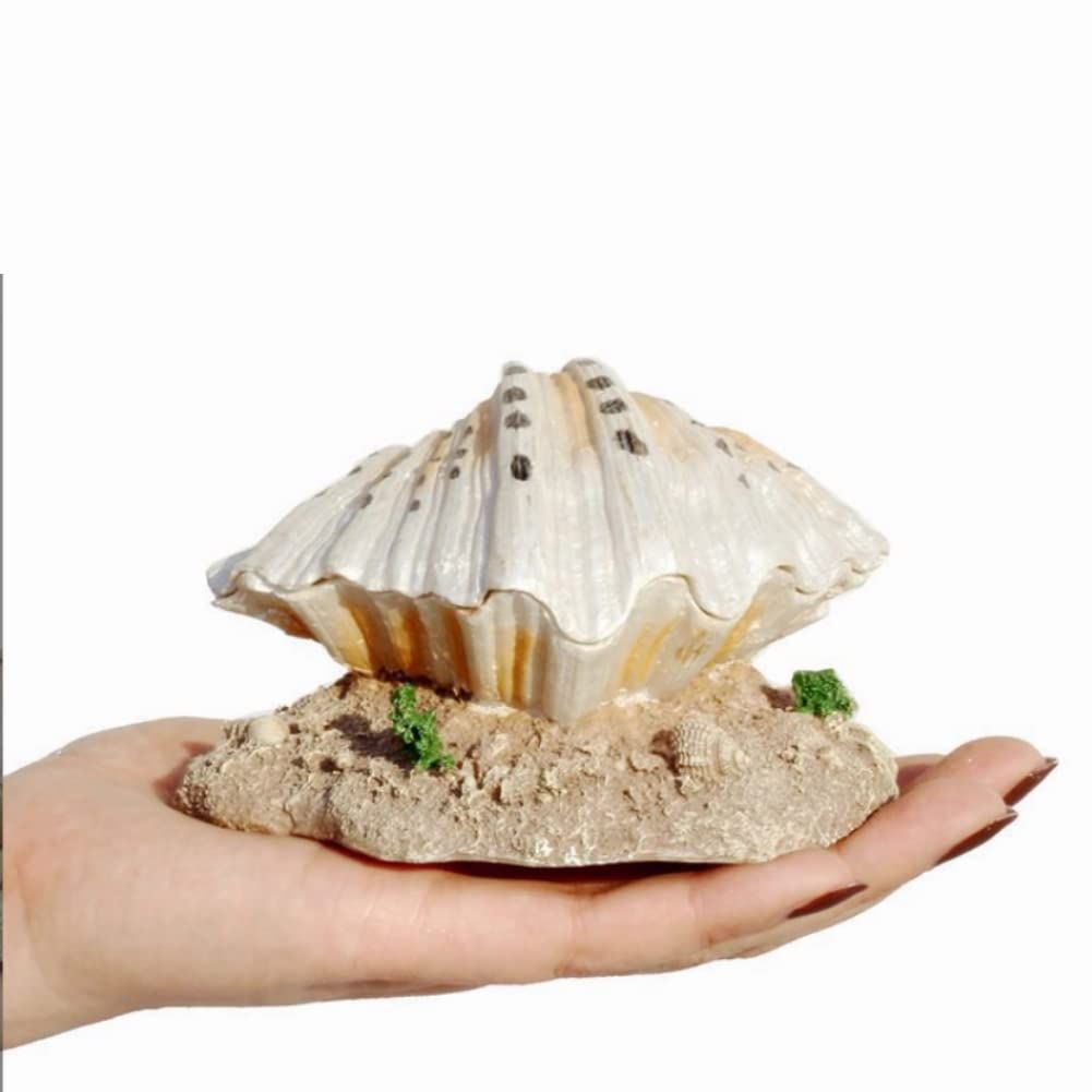 Aquarium Shell Decoration with Air Stone Bubble Tropical Clam Ornament Aquarium Landscaping Decoration โ image 3