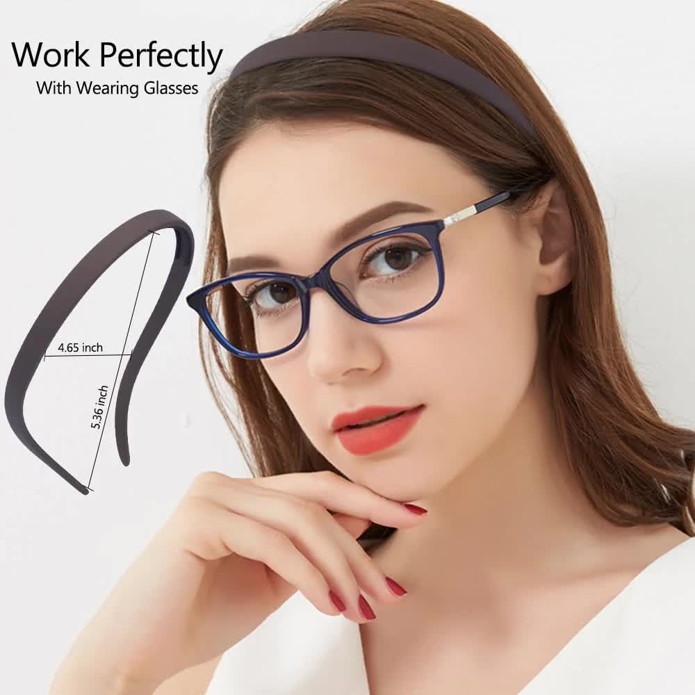 Headbands for Glasses Wearers 10Pcs, Sunglasses Headband for Women Girls, No Headache Headband Flex, Comfortable Headbands Non-slip, Square Headband, Matte — image 2