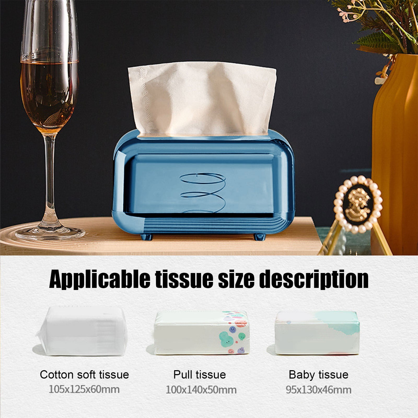 Tissue Box Cover Square 6x4x5" - Acrylic Tissue Box Holder, Elegant Tissue Holder & Napkin Dispenser for Home - Modern Kleenex Box Covers for Office β image 5