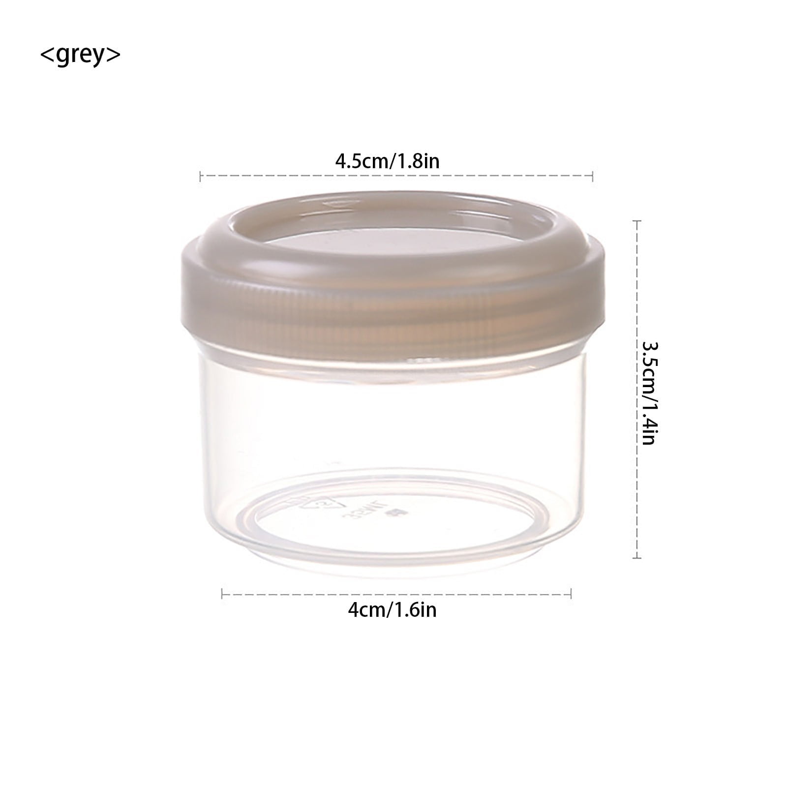 4 Pieces Plastic Jars With Lids, Small Plastic Storage Jars With Screw On Lids, Mini Wide-Mouth Refillable Storage Containers, Empty, Grey โ image 2
