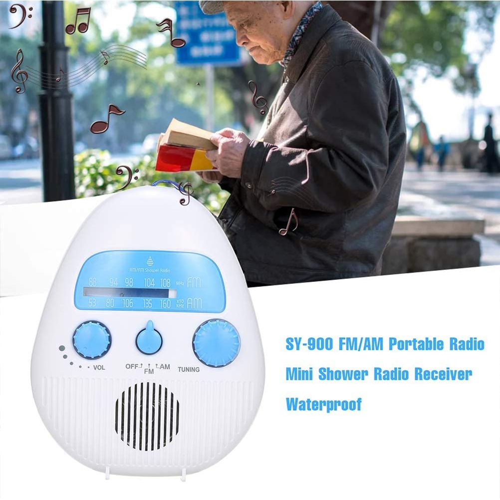 Mini Shower Radio Waterproof Bath Radio Battery Powered FM/AM Radio — image 4