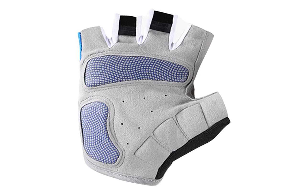 1 Pair Cycling Half Finger Bike Gloves With Anti Slip Pad For Unisex - Blue & L — image 3