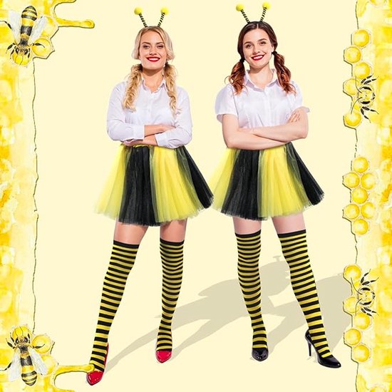 Bee Costume Set for Adults - Complete with Skirt, Headband, Stockings & Gloves - Cosplay & Party Outfit - Hilarious Halloween Costume for Adults — image 5