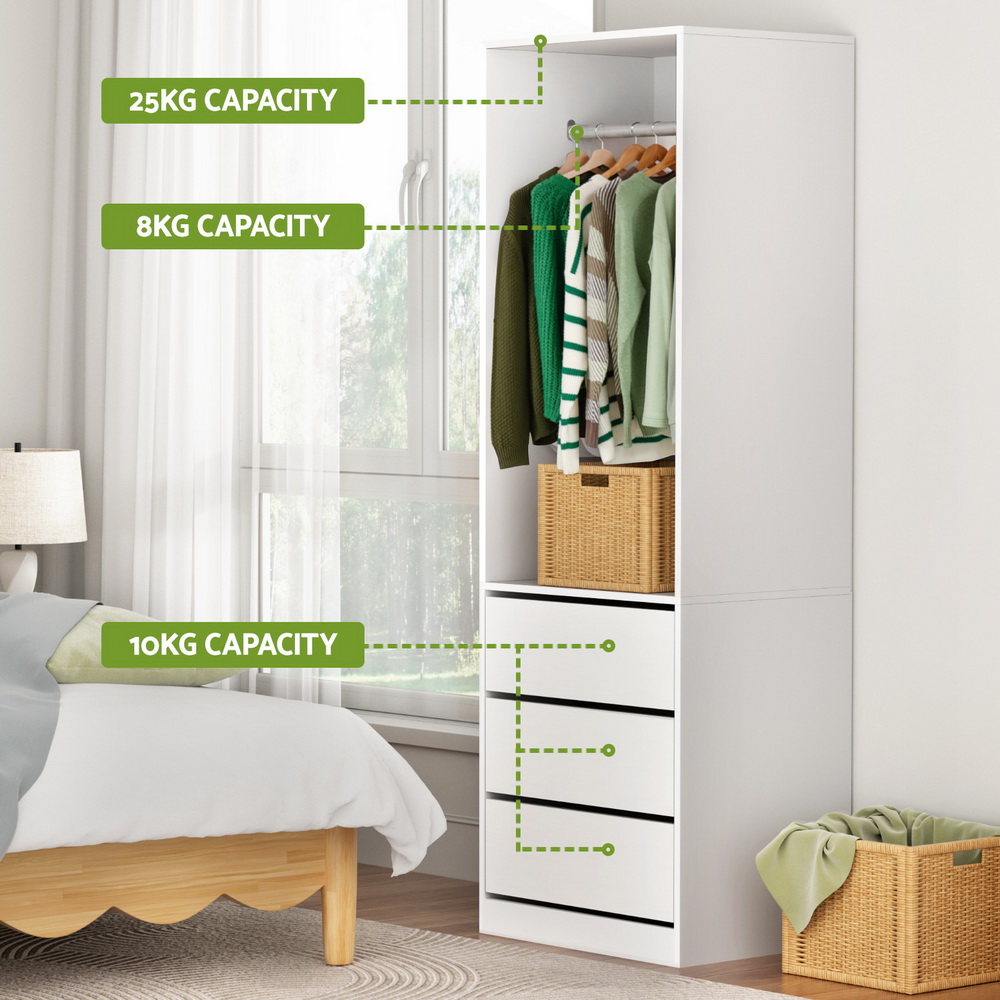 Artiss Wardrobe Clothes Closet Storage Organizer White — image 6