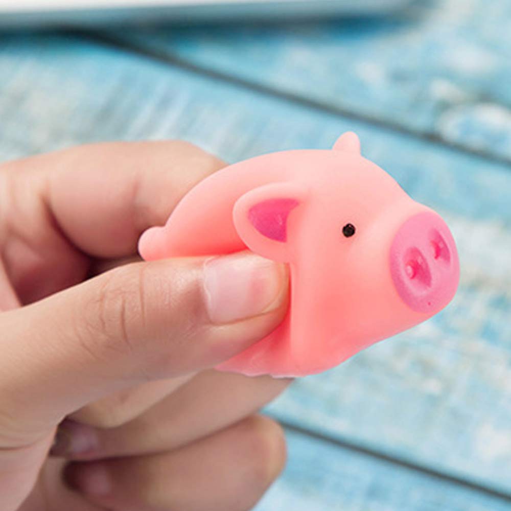20 PCS Mini Squishies Pig Bath Toys, Pink Rubber Squeaky Baby Bathtub Toys for Baby Shower Party Favors โ image 3