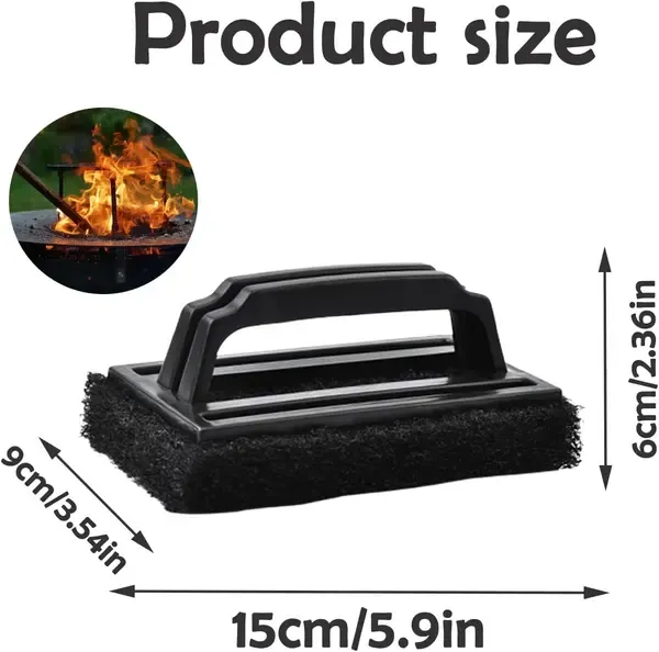 3 Pack Grill Cleaning Brush Set, Deep Cleaning PP Bristle Scrubber With Handle for Gas, Charcoal and Electric Grills, Black — image 2
