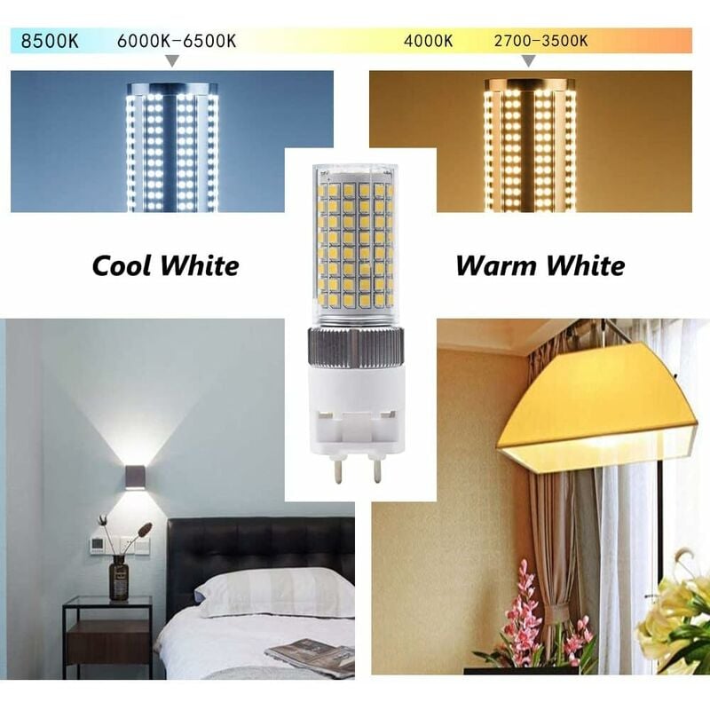 G12 LED Bulb 16W Natural White, Bi-Pin Corn Bulb, 4000K 1600 Lumen Ceiling Light Floodlight For Home Street Garage — image 4