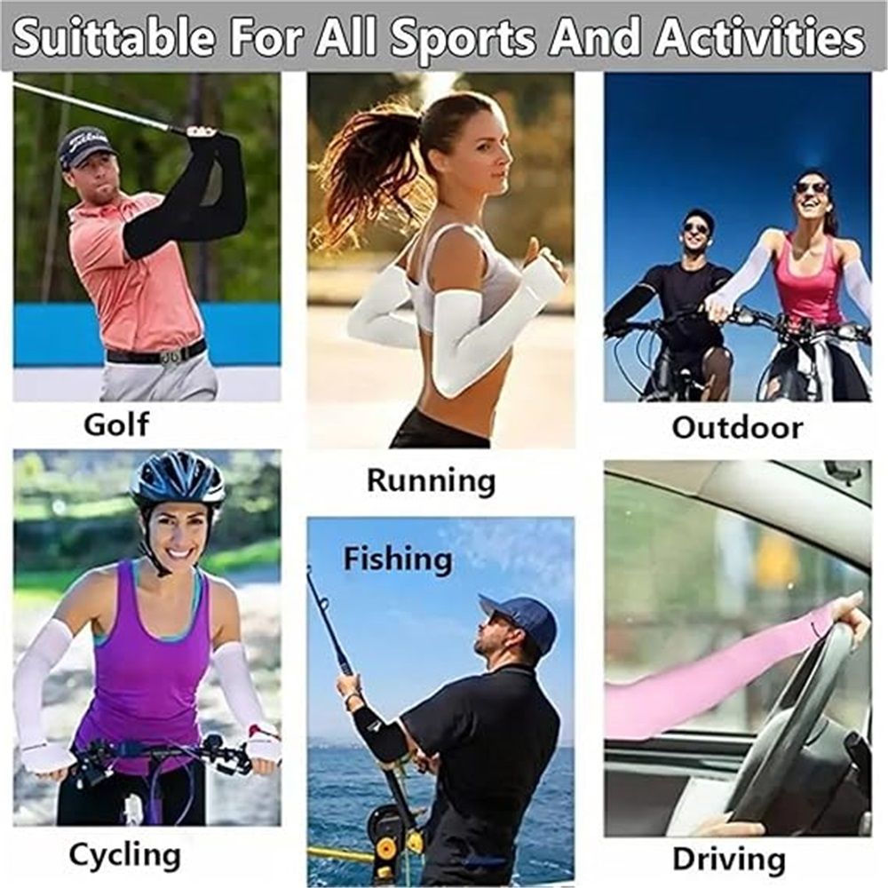 UPF50 Sunscreen and UV Protection Cool Sleeve Set, Summer sleeves Black, unisex โ image 4