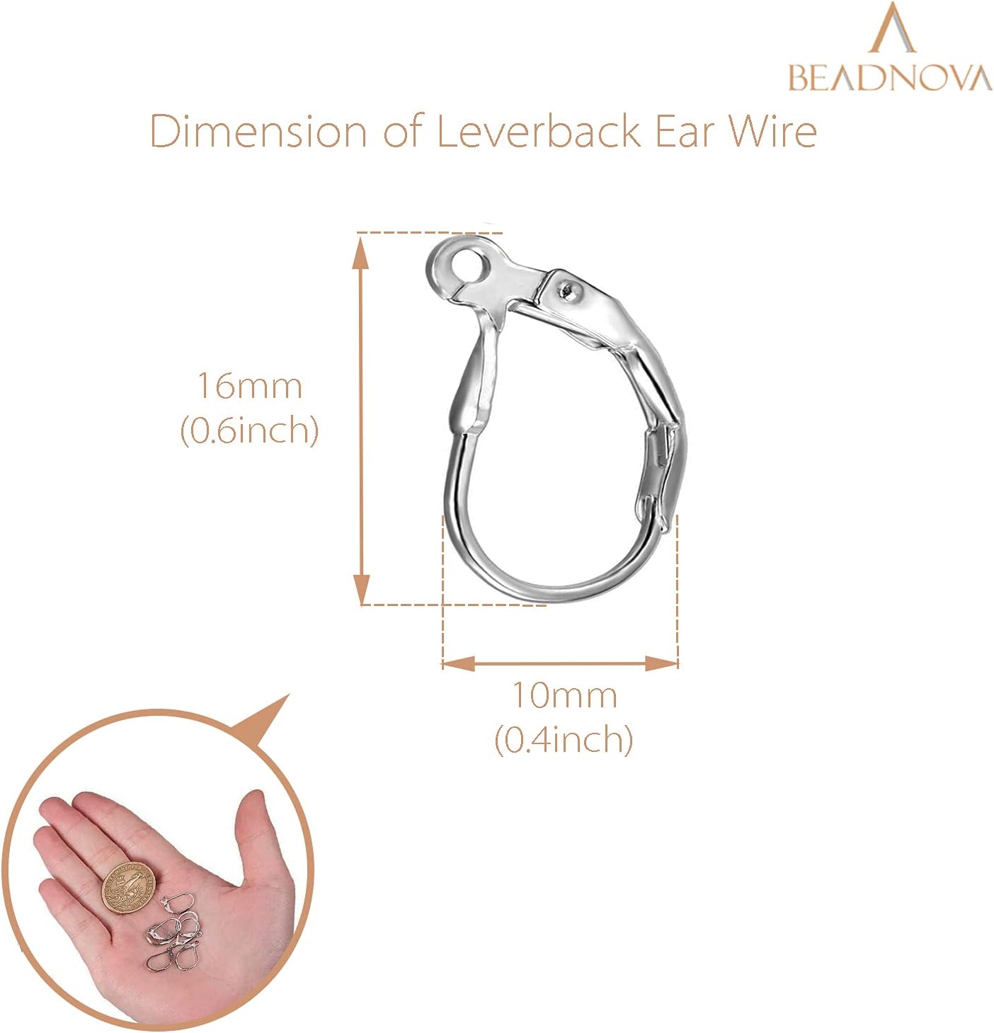 Stainless Steel Leverback Earring Hooks 100pcs French Ear Wire Lever Back Earwire for Jewelry Making Crafting โ image 2