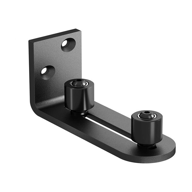Sliding Barn Door Floor Guide Wall Mount Adjustable Ball Bearing Guide, Black, 120 × 50 × 60mm