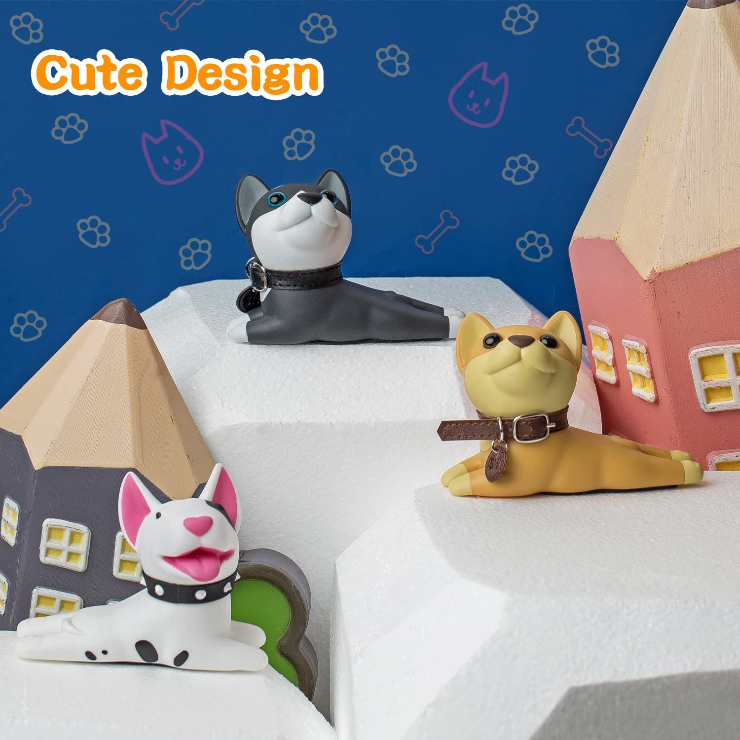 Door Stopper, Cute Dog Door Stop, Decorative Door Wedge for Home and Office Non perforated door stop(3 pcs) โ image 5