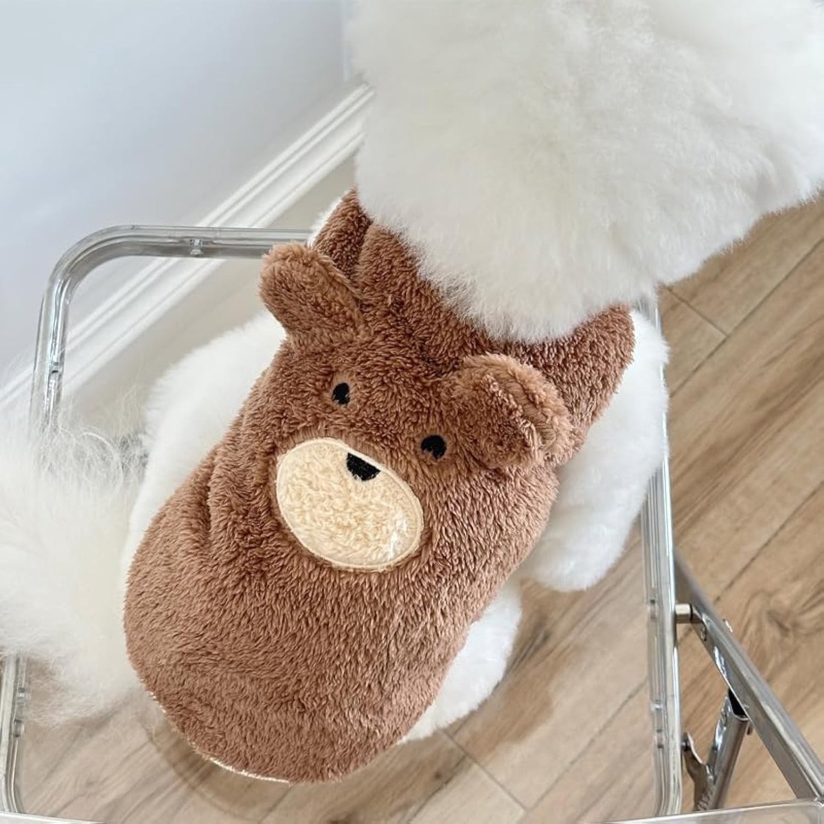 Dog Sweater - Dog Coat - Warm Winter Sweater - Warm Dog Coat - Teddy Bear - Plush Coat - Warm Clothes - Perfect for Small Dogs - Medium Dogs - Dog - Coffee — image 3