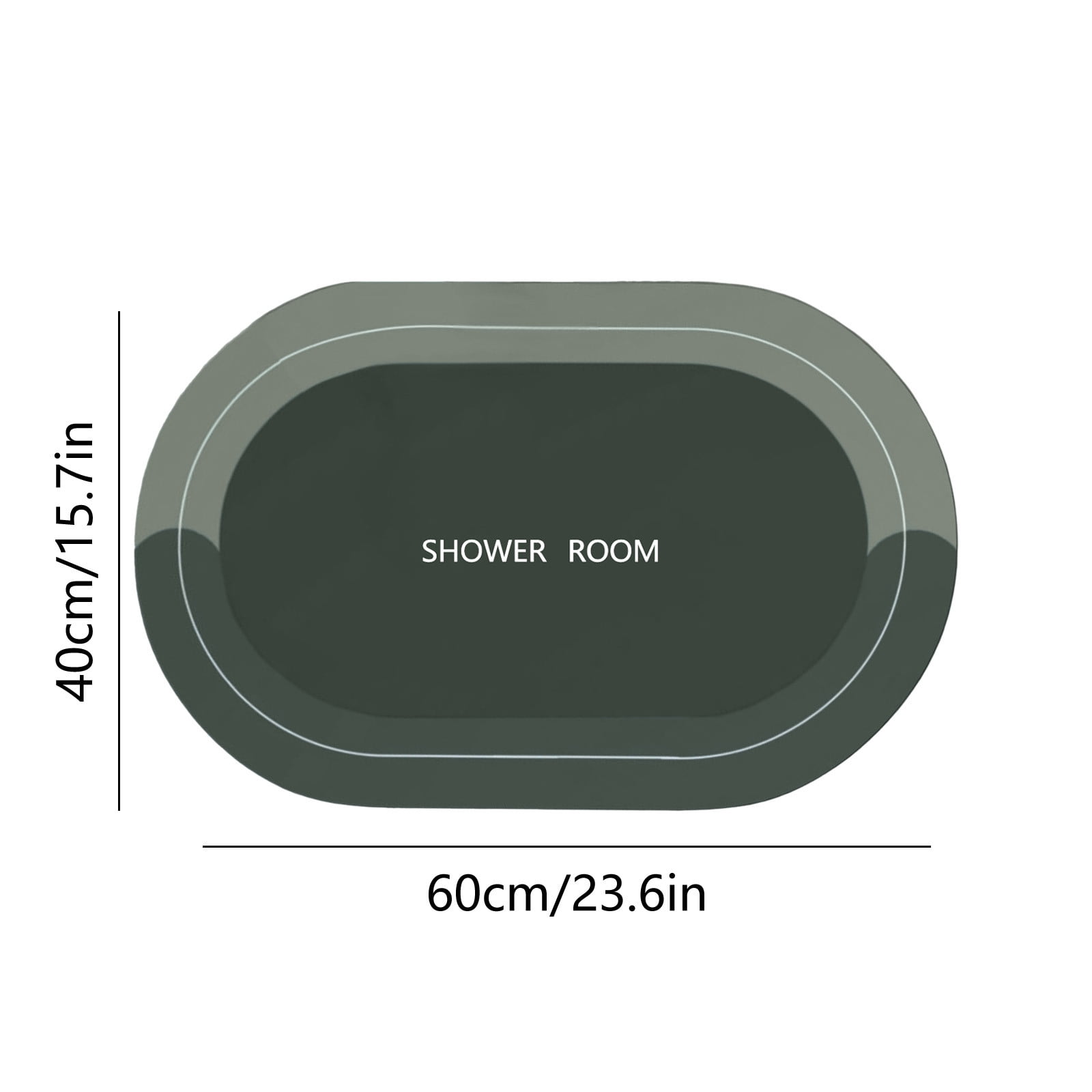 Oval Bathroom Rugs, Extra Soft Absorbent Bath Mat, 15.7"x23.6" Quicker Dry Washable Bath Mats for Bathroom, Tub and Shower, Non-Slip Bathroom Rug Black — image 3