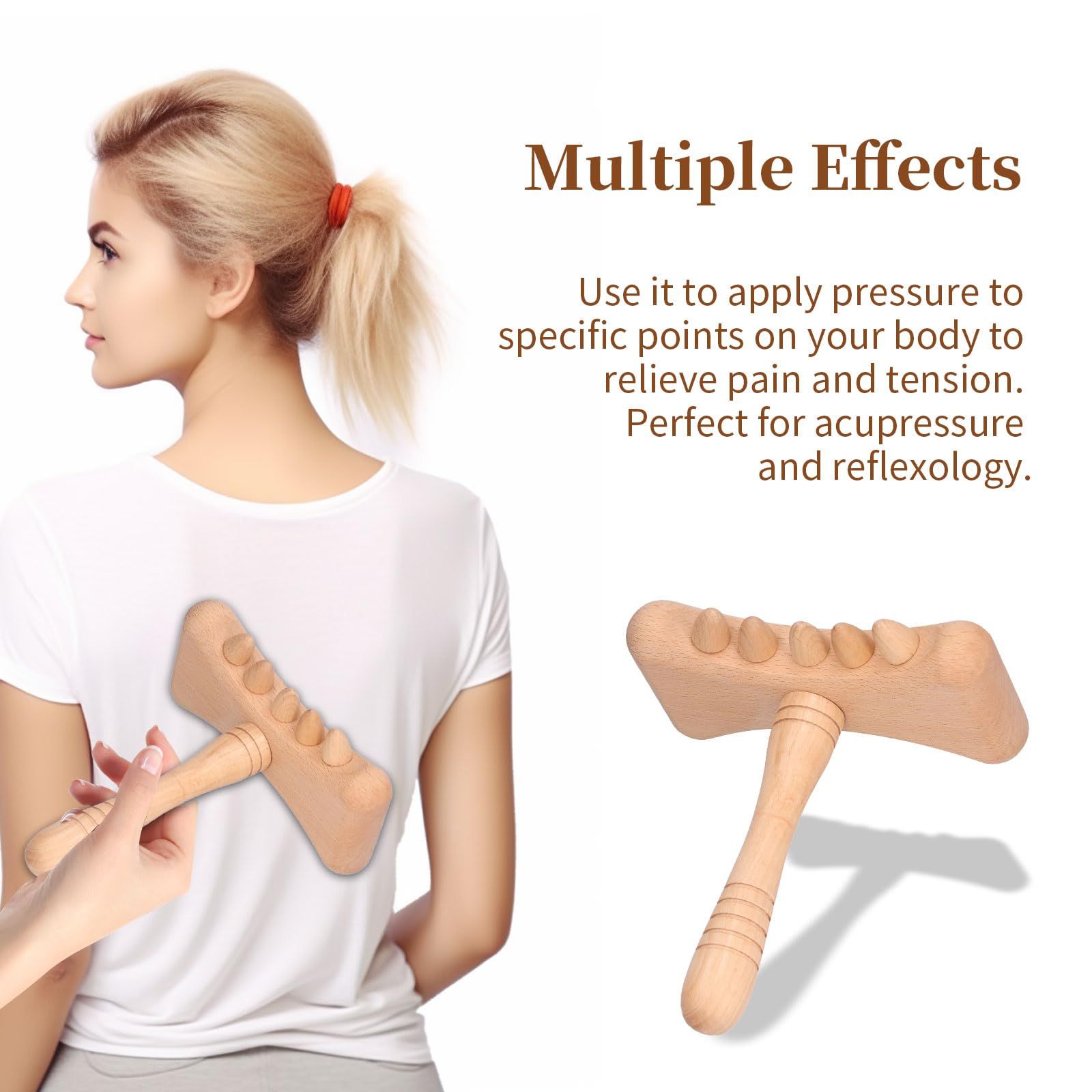 Natural Wooden Massage Tool,Portable Guasha Stick Wooden Scrapping Tool, Home SPA Supplies for Body Massage, Acupressure — image 4