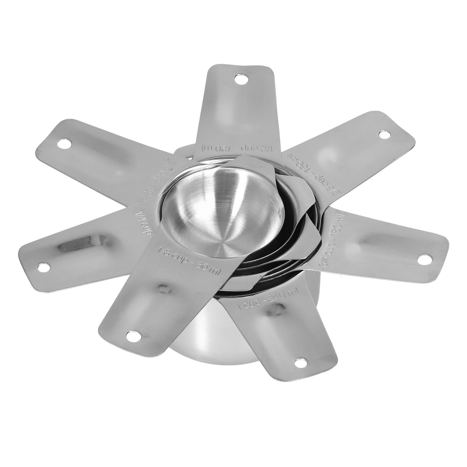 7Pcs/Set Stainless Steel Measuring Cup Measuring Spoon with Scale Baking Tool for Home Kitchen — image 4