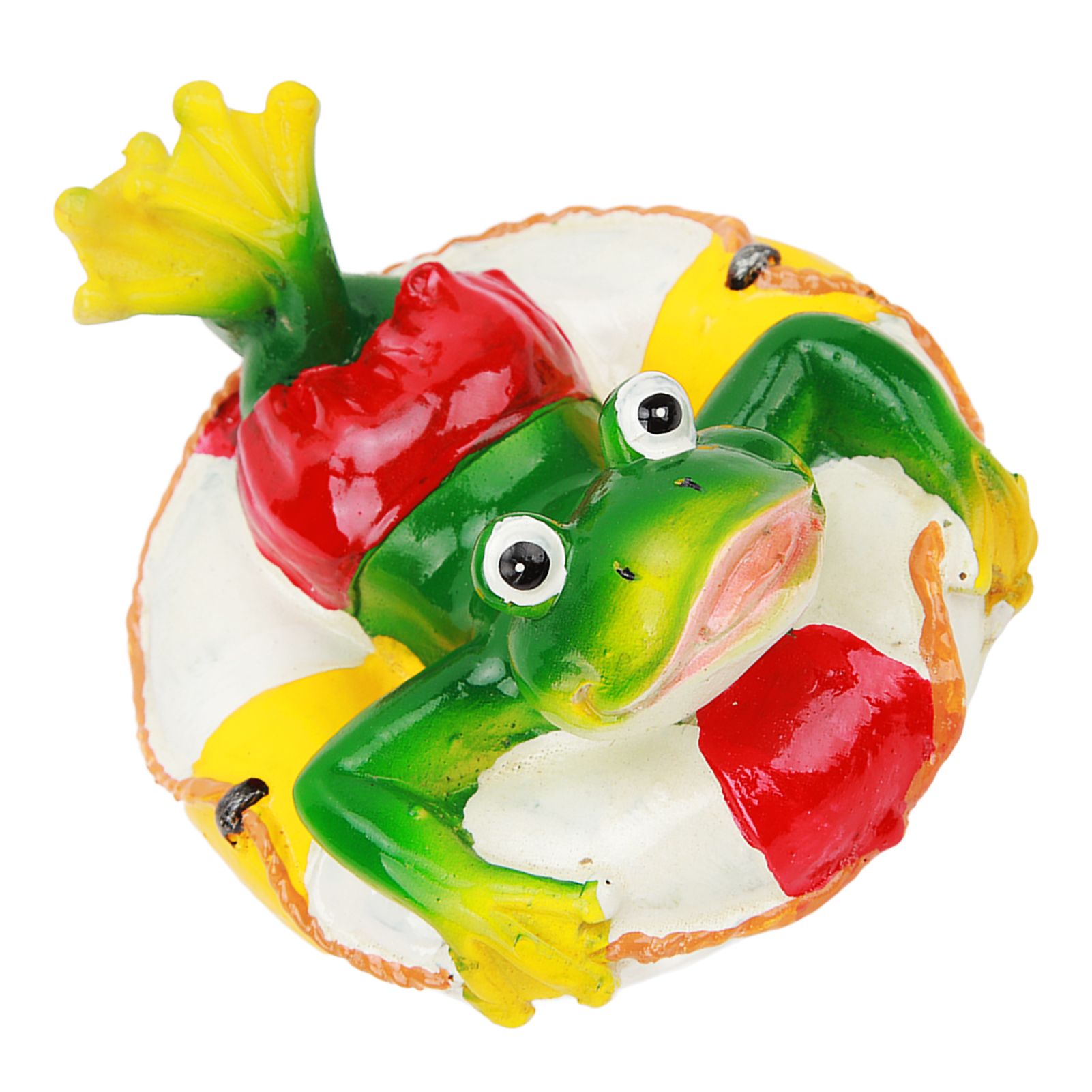 Frog Pond Ornaments Resin Colorfast Easy Float Water Floating Frog Garden Statue for Home Garden Yard Swimming Ring Frog โ image 2