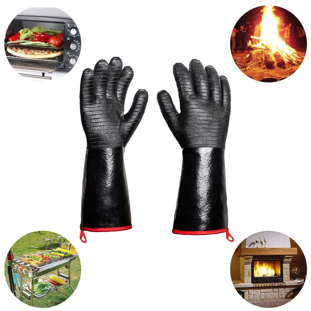 Extreme Heat Resistant Gloves for Grill BBQ, Waterproof Long Sleeve Pit Grill Gloves for Fryer, Baking, Oven,Smoker(14-Inch ) — image 5
