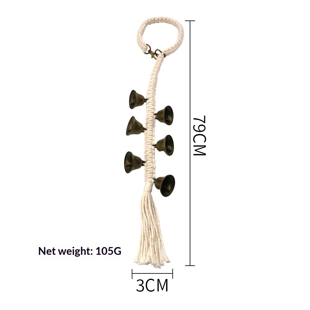 2 pack Dog Hanging Doorbells| 6 Dog Training Bells| Adjustable Durable Braided Rope Door Bell for Dogs to Ring to Go Outside — image 4