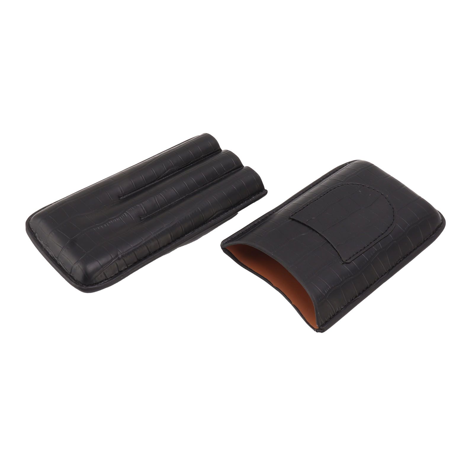 Cigar Holder Portable Tight Stitching Colorfast Lightweight 3 Finger Cigar Humidor Case for Travel Home — image 3