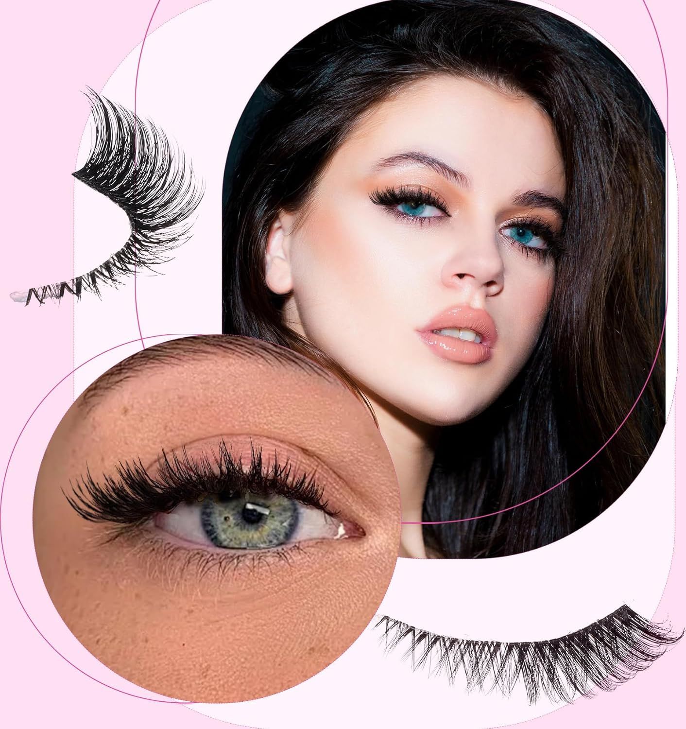 5 Pair Fox Eye Lashes, Fox-Eye Faux Mink Set Reusable Cat Eye Lashes, Wispy Lightweight Strips for Daily & Party Makeup Looks — image 3