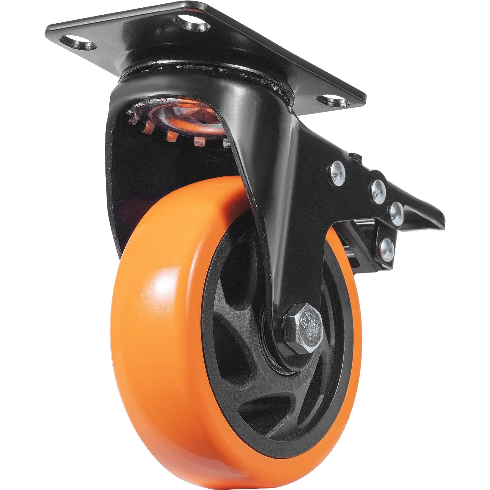 Caster Wheels, 101.6 mm Swivel Plate Casters, Set of 4, Heavy Duty 159 kg Load Capacity Per Caster โ image 2