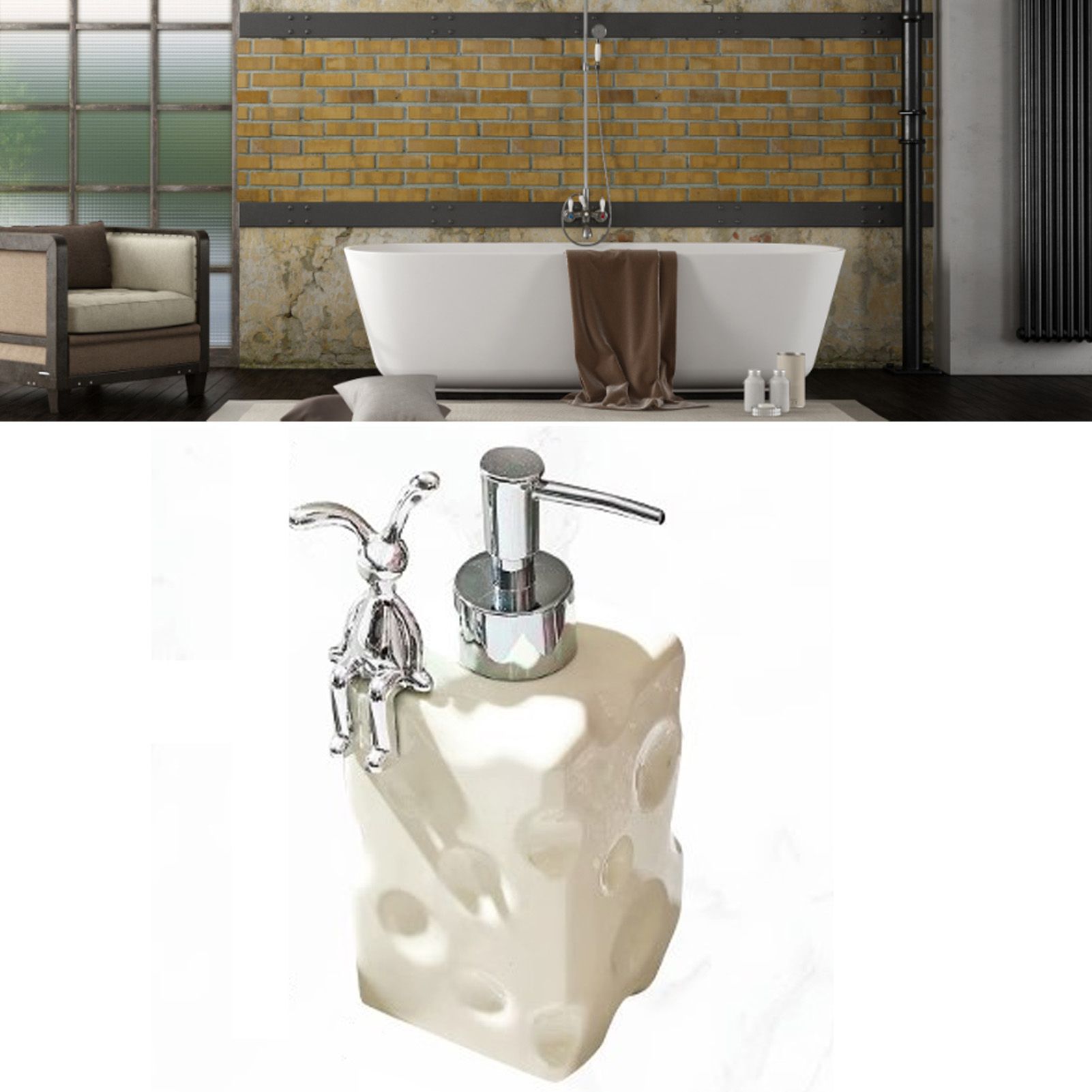 Shampoo Dispenser Bottle Ceramic Large Capacity Home Decoration with Pump for Bathroom Large White โ image 6